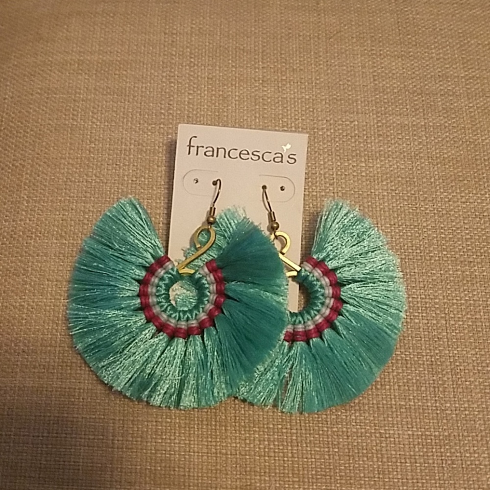 Turquoise fan earrings